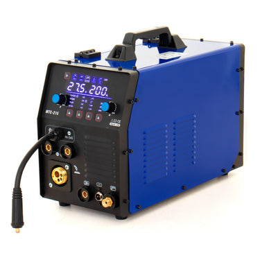 MTC-215 Multi-Process Welder | MIG/TIG/MMA/CUT | 200A Dual Voltage 110V/220V | Inverter Plasma Cutter | Includes MIG Torch, TIG Torch, Plasma Torch & Accessories | Professional 4-in-1 Welding Machine